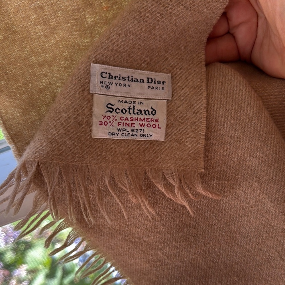 Christian Dior vintage Luxurious Tan Scarf